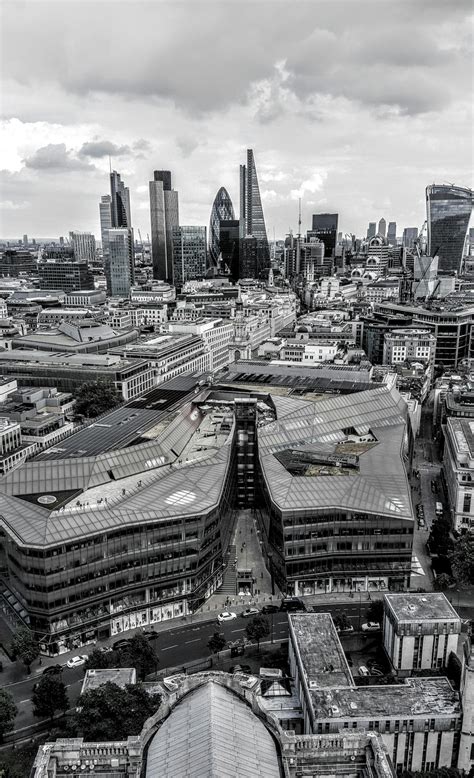 Grayscale Aerial City Skyline Photography · Free Stock Photo