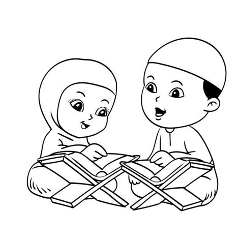 Cartoon Boy Reading Quran Illustrations Royalty Free Vector Graphics
