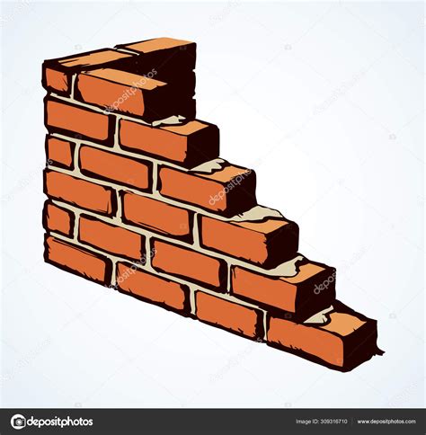 Brick Wall Vector Drawing Pattern — Stock Vector © Marinka 309316710