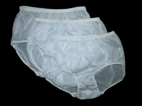 Lot Of 3 Nylon White Panties Vintage Style Panty Hip44 48 Sheer Underwear 999 Picclick