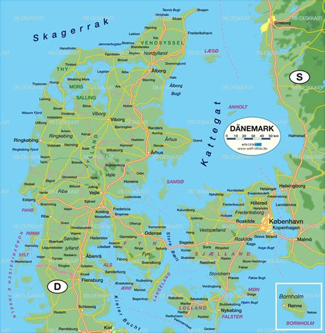 Hier nun die dänemark karte. Karte von Dänemark