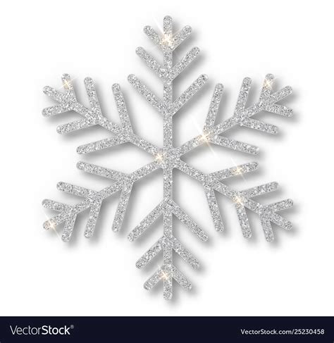 Silver Snowflake Christmas Decoration Covered Vector Image