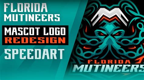 Florida Mutineers Mascot Logo Redesign Paranoid Design Speedart Youtube