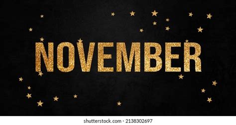 Happy November Hello November November Word Stock Illustration