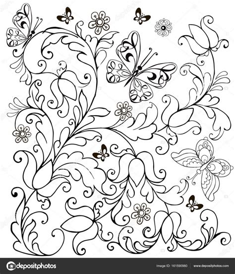 Dibujo De Mariposa En Las Flores Para Colorear Dibujos Infantiles
