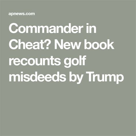.book by former sports columnist rick reilly, called commander in cheat: Commander in Cheat? New book recounts golf misdeeds by ...