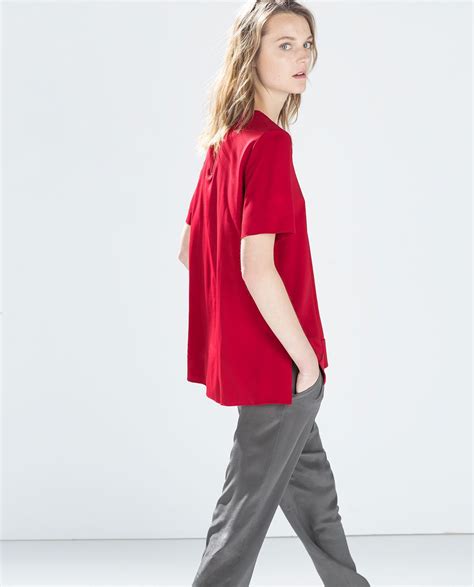 image 2 of asymmetrical top with side slits from zara tops asymmetrical tops fashion