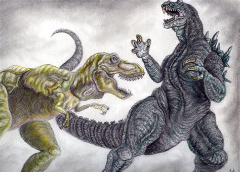 Godzilla Vs The T Rex By Rexbiteandspinopark On Deviantart