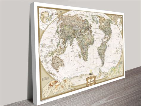 World Map Framed Art World Maps