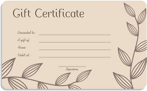 Gold lotus massage therapist gift certificate | zazzle.com. Leaf Branches Art Gift Certificate Template … | Gift ...