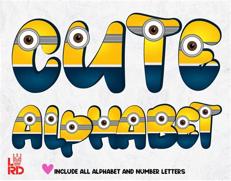 Despicable Me Alphabet Png Cartoon Character Letters Png Etsy