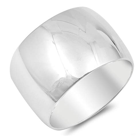 Sterling Silver Wide Wedding Band Ring For Men And Women 15mm North