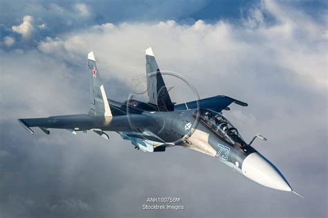 Su 30sm Jet Fighter Of The Russian Navy Approaching A Refueling Tanker