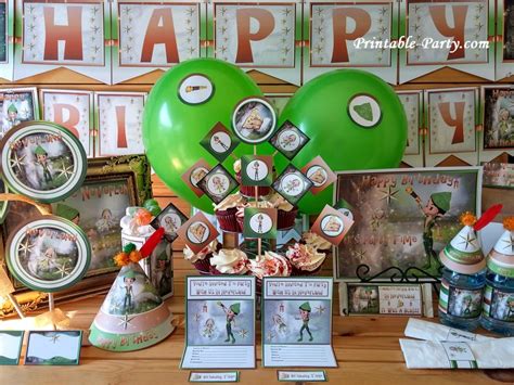 Printable Peter Pan Party Supplies Neverland Theme Decorations