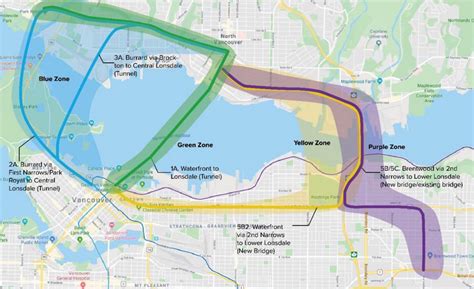 Bc Government Outlines New Skytrain To North Shore From Vancouver Maps