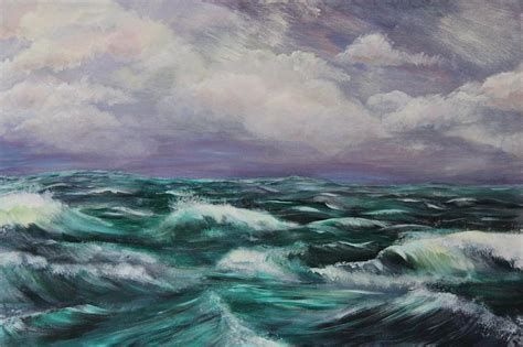 Storm At Sea Painting By Mike Paget