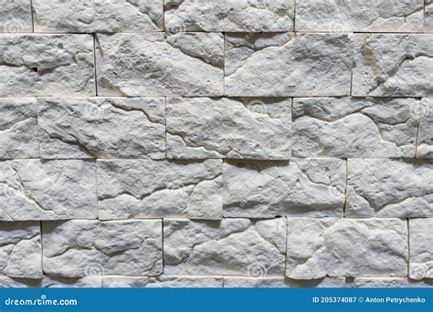 Seamless Texture Of White Decorative Stacked Stone Natural Stone Cladding Brick Background