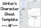 Writer's Character Sheet Graphic by Crewe's Creations · Creative Fabrica