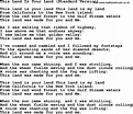 Woody Guthrie song - This Land Is Your Land Standard Version, lyrics