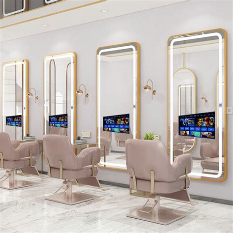 Barber Smart Tv Glass Beauty Lighted Mirror Hairdressing Vanity Table