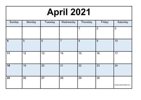 April calendar 2021 printable template. Free April 2021 Calendar Printable (PDF, Word) Templates