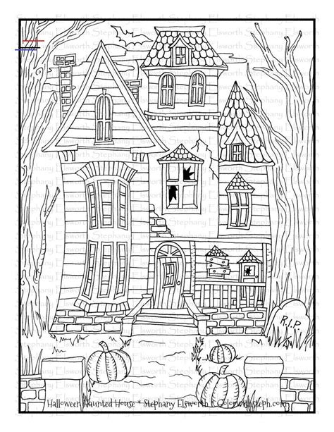 Haunted House Coloring Pages For Adults - Coloring Pages