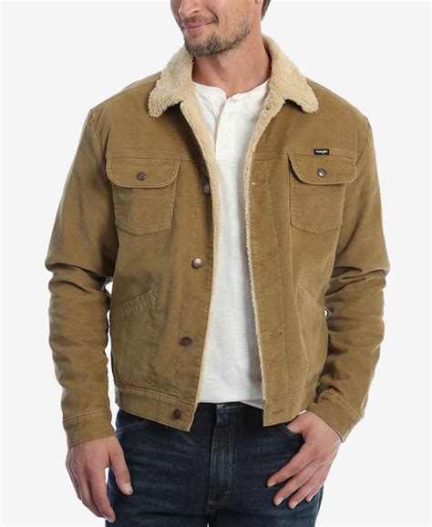 Wrangler Mens Heritage Sherpa Lined Corduroy Jacket And Reviews Coats