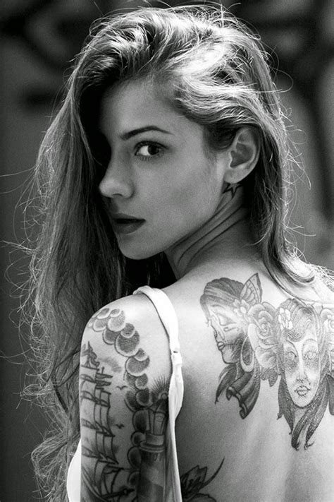 Beautiful Girl Tattooed Back Iphone 4s Wallpaper Tattoo Girl