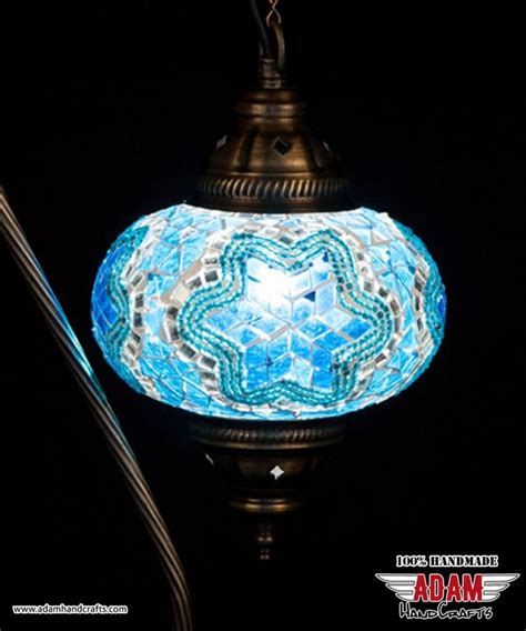 Swan Neck Mosaic Table Lamp Turquoise Model Large Mosaic Lamps