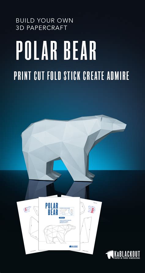 Polar Bear Papercraft Papercraft Bear Low Poly Polar Bear Etsy Uk