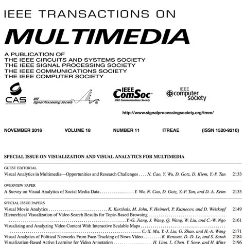 Two New Articles In Ieee Transactions On Multimedia Special Issue