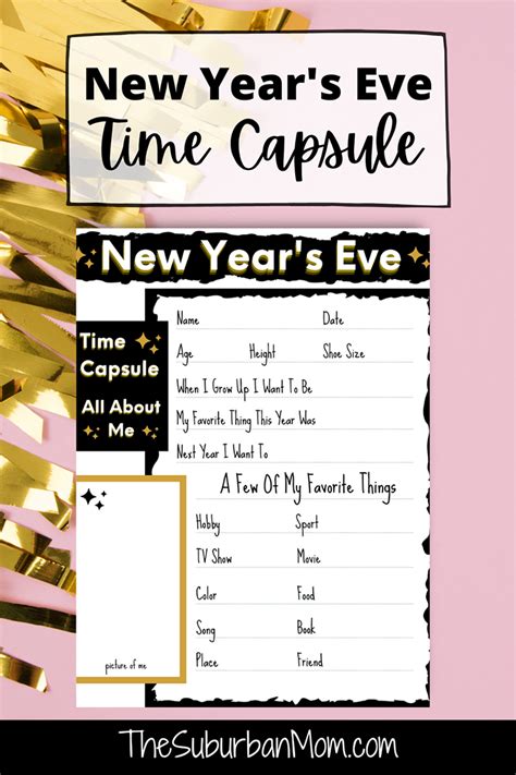 New Years Eve Time Capsule Free Printable The Suburban Mom