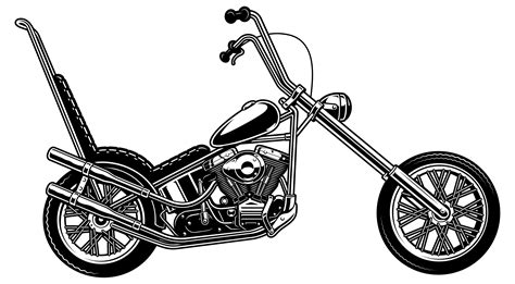 Vintage Motorcycle Clipart Black And White