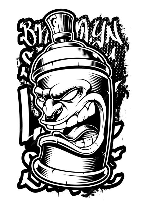 Premium Vector Graffiti Spray Can Illustration Of Street Art On Dark