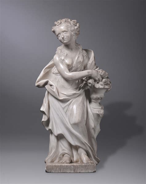 Dea Pomona, scultura in marmo bianco. Scultore Barocco, Italia del nord ...