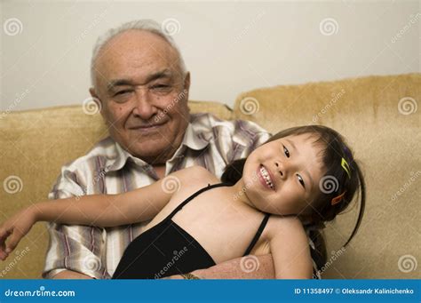 Grandpa And Grand Daughter Stock Image Image Of Portrait