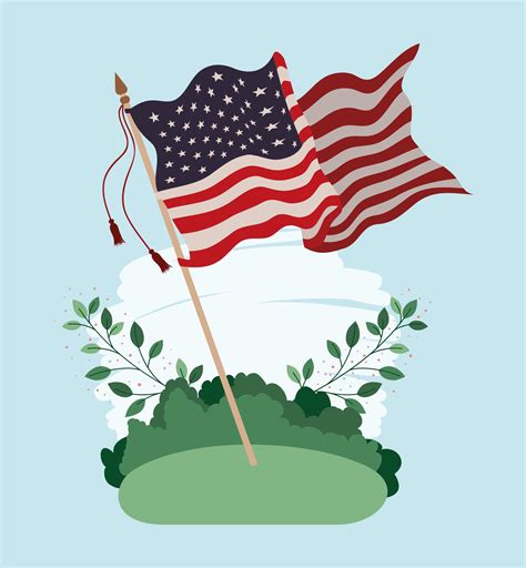 United States Of America Flag Waving In The Field 2071116 Vector Art At