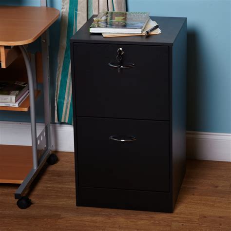 Metal rails for easy filing. Wilson 2 Drawer Vertical Wood Lockable Filing Cabinet ...