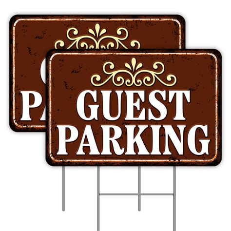 2 Pack Guest Parking Yard Signs 16 X 24 Double Sided Print With