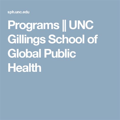 programs unc gillings school of global public health public health health school