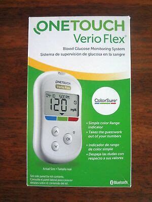 One Touch Verio Flex Meter Blood Glucose Monitoring Kit Exp