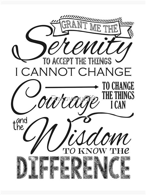 Serenity Prayer Chalk Typography Poster For Sale By Recoveryt