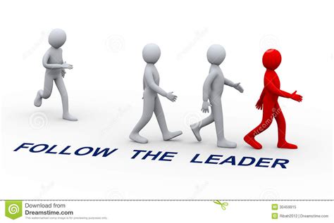 3d People Following Leader Royalty Free Stock Photo - Image: 30459915