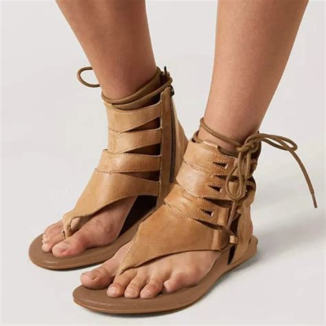 gladiator sandals women flat bandage summer shoes women ladies solid fashion sandals casual