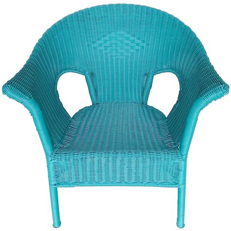 Teal Outdoor Wicker Chair At Home At Home
