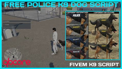 Qbcore Police K9 Dog Script Free Fivem Roleplay Scripts Fivem