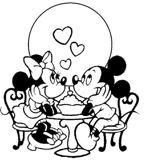 Mickey Minnie Mouse Valentines Coloring Page Coloring Home