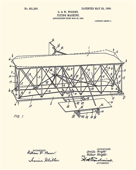 A selection of aircraft themed patent prints available as fine art prints or stretched canvas panels. Airplane Art Wright Brothers patent print plane art print ...