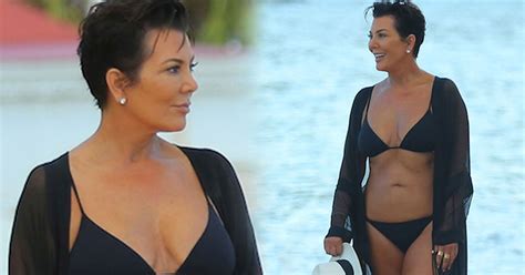 kris jenner 59 reminds daughters she s still got it by wowing in black bikini on st barts