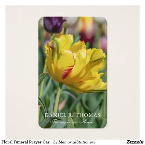 Prayer Cards Yellow Tulip Prayer Cards Memorial Cards